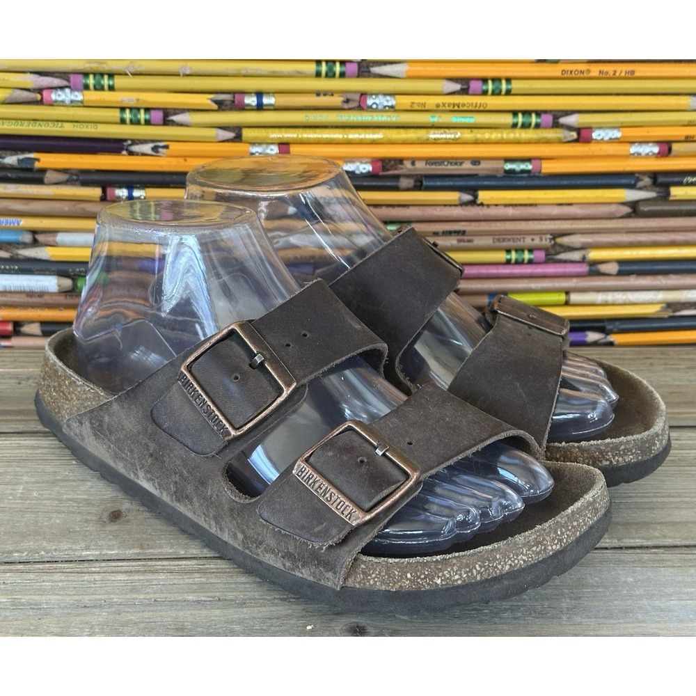 Birkenstock Arizona Brown Slide Sandals BOHO Hippie Grunge Women's 5 / 36